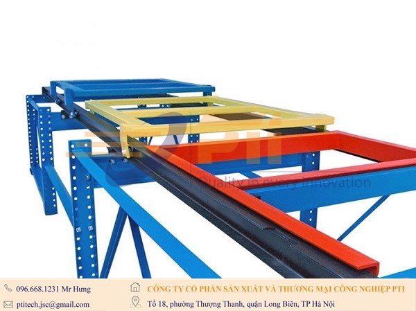kệ hạng nặng he thong khung truot do pallet cua ke push back
